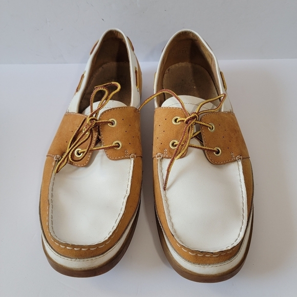 TIMBERLAND Men\'s Heritage 2 Eye Boat Brown White Leather Casual Shoes Size 12 M main image 11